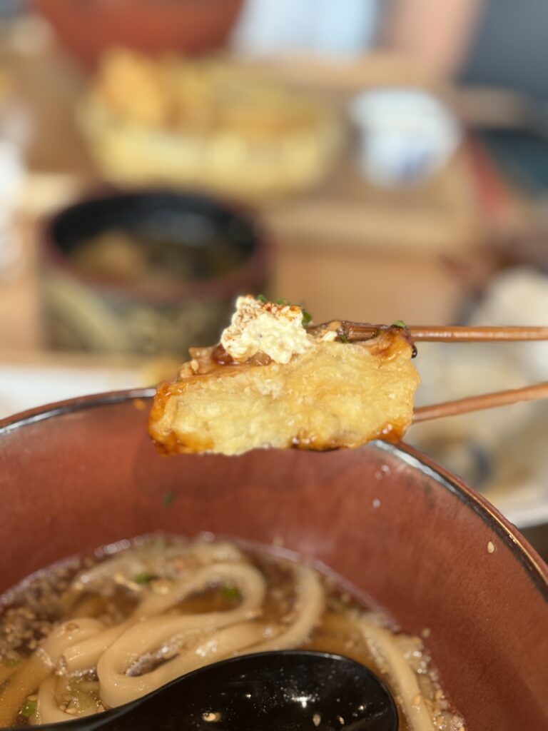 closeup of zaru's chicken tempura