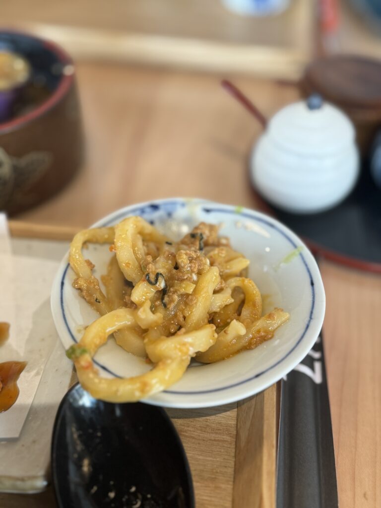 small bowl of the tantan udon from zaru