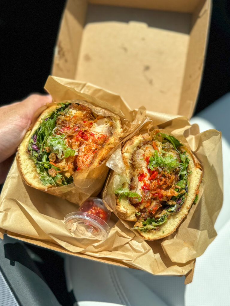 mae tao and sons lao hot chicken sandwich
