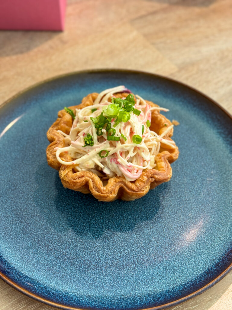 kape kaya krab macaroni salad puff pastry tart